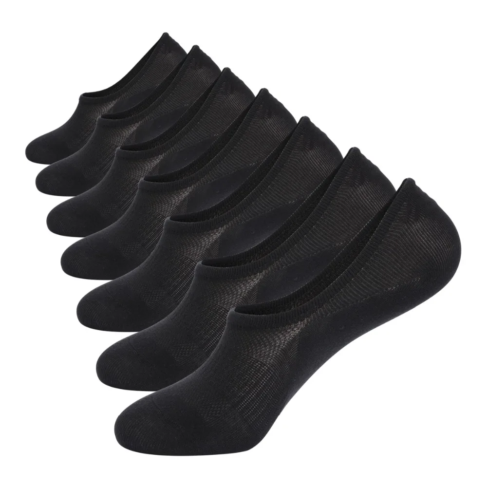 WANDER Men's No Show Socks Mens 7 Pack Cotton Thin Non Slip Low Cut Men