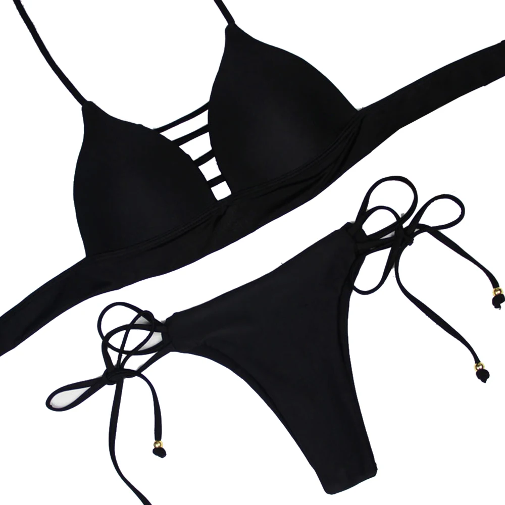 

Hollow Out String Sexy Swimsuit Women's Swimwear Two-piece Bikini Set Beach Wear