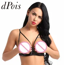 Сексуальное женское черное мягкое прозрачное регулируемое нижнее белье на бретельках из искусственной кожи без косточек бюстгальтер без подкладки открытые чашечки