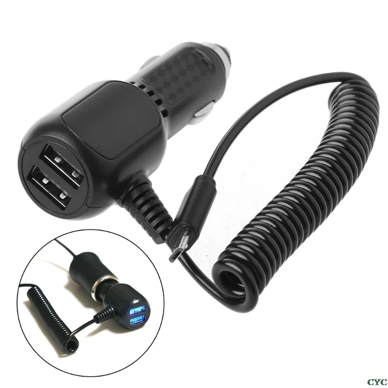 

SIV 5V 2.4A Dual USB Fast Charging Car Charger Adapter Micro USB Data Cable For Android & For Apple Phone