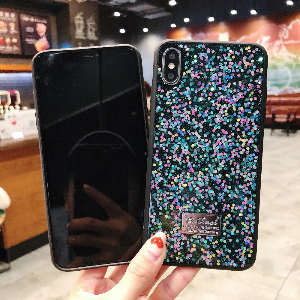 Case For iPhone X Xs Xr Xs Max 8 7 6S Plus Cover Glitter Sequins Shiny Soft Girly Case For Huawei P20 P30 Pro Mate 20 Pro Cover (2)