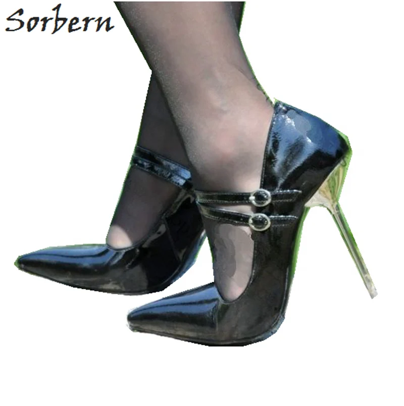 

Sorbern 12Cm Metal Stilettos High Heel Pumps Women Mary Janes Shoe Ladies High Heels Night Club Footwear Pumps For Women