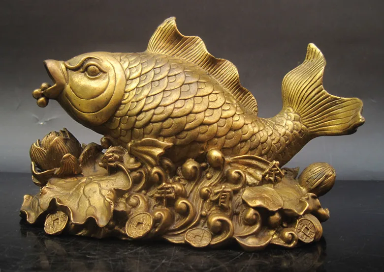 

wholesale bronze factory Large copper lucky Ruyi fish decoration lucky fortune home