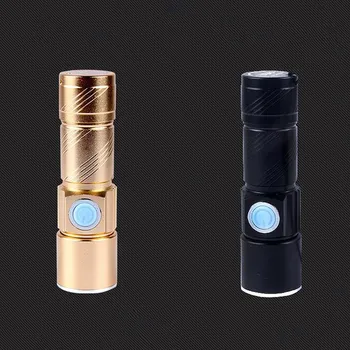 

Waterproof Aluminium T6 LED Flashlight USB Rechargeable Torch Light Bike Bicycle with battery USB charging