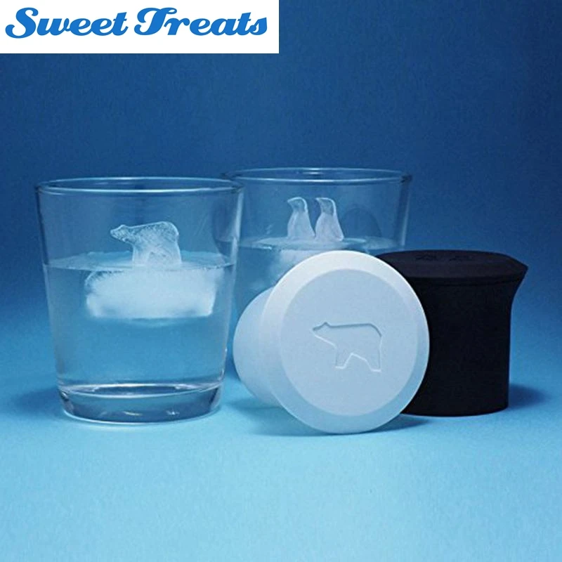 

Sweettreats 2pcs/set Ice Cream Tool Silicone Mold Polar Bear Penguin Silicone Jelly Choc Ice Cube Mold Maker Mould