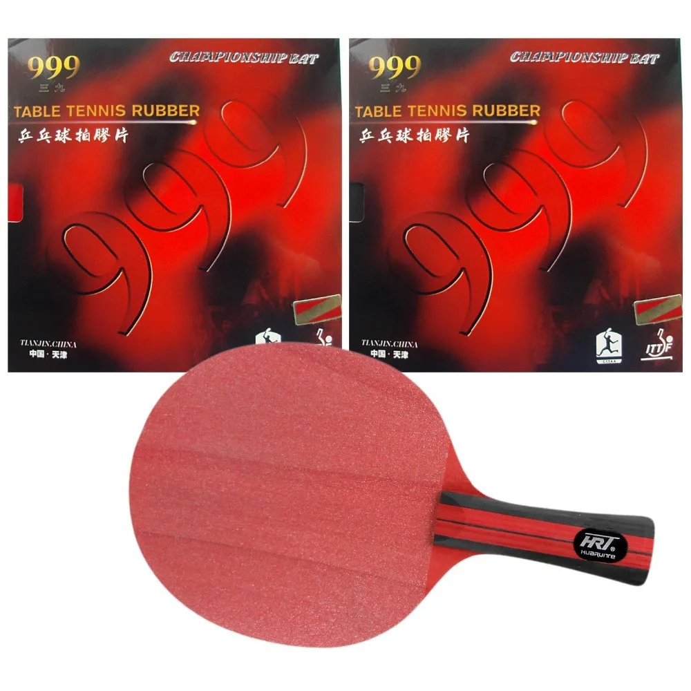 

Original Pro Table Tennis PingPong Combo Racket HRT RED Crystal with 2x 999 999T Rubbers