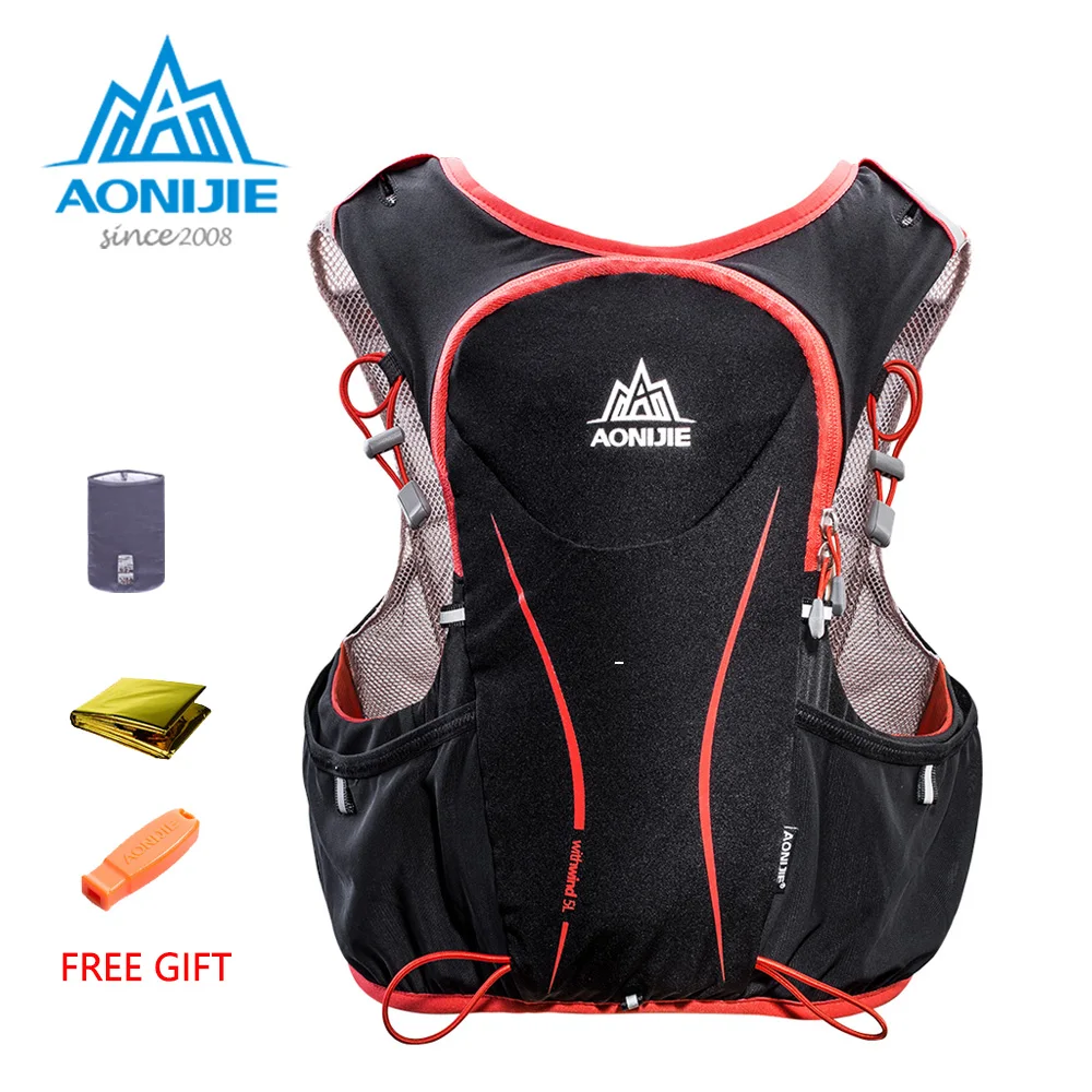 

AONIJIE Men Women Outdoor Sport Running 5L Backpack Marathon Hydration Vest Pack For 1.5L Water Bag Cycling Hiking Bag