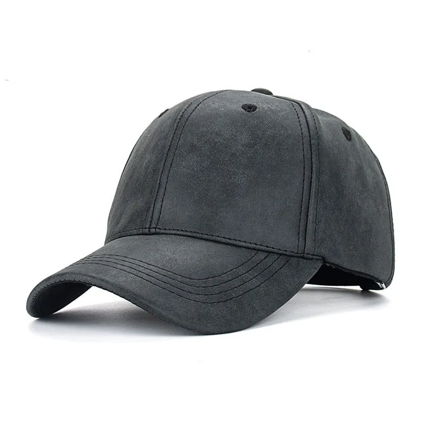 

2017 New High Quality Nubuck PU Black Hat Men tenis masculino raf simons  Faux Leather Baseball Cap