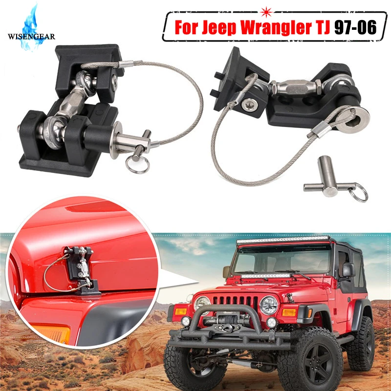 Untuk Jeep Wrangler TJ Mesin Hood Latch Menangkap Anti Maling Kunci Braket  Pemegang Cover Mobil Eksterior Hood Sisi Kait Kunci 1997 2006|Kunci &  Hardware| - AliExpress