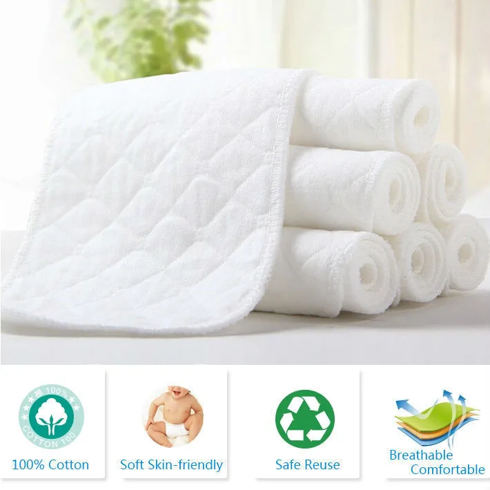 

20PCS,Size47*16cm Reusable Baby Infant Cloth Diapers Washable+Breathable Soft Microfiber Liners inserts 3 Layers Cheap Nappy