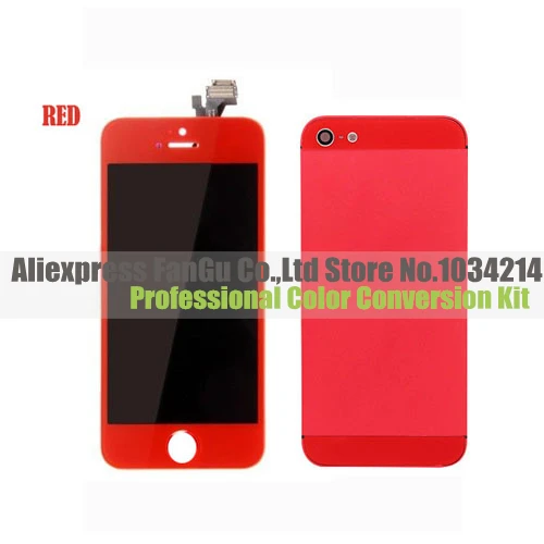 For Apple Iphone 5 Red Color Display Lcd Screen Digitizer Red Frame Battery Back Housing Assembly Batteries Candle Battery Dell Latitude D630battery Submarine Aliexpress