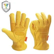 OZERO, мужские рабочие перчатки, кожаные, защитные, защитные, режущие, рабочие, ремонтник, гараж, мото, гоночные перчатки для мужчин, 0009