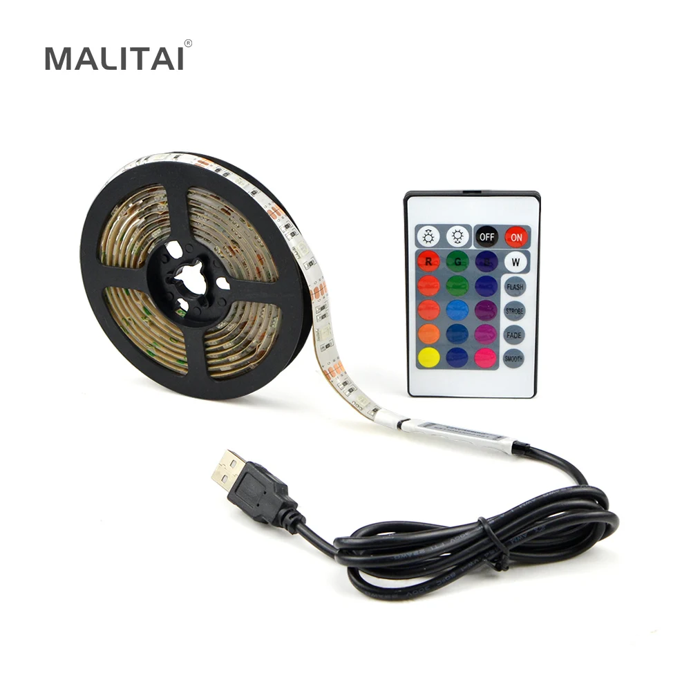 

0.5M 1M 2M 3M 4M 5M USB Powered by LED Strip RGB Night light Waterproof 5050 Decor LCD TV Background lighting 5V LED lamp Tape