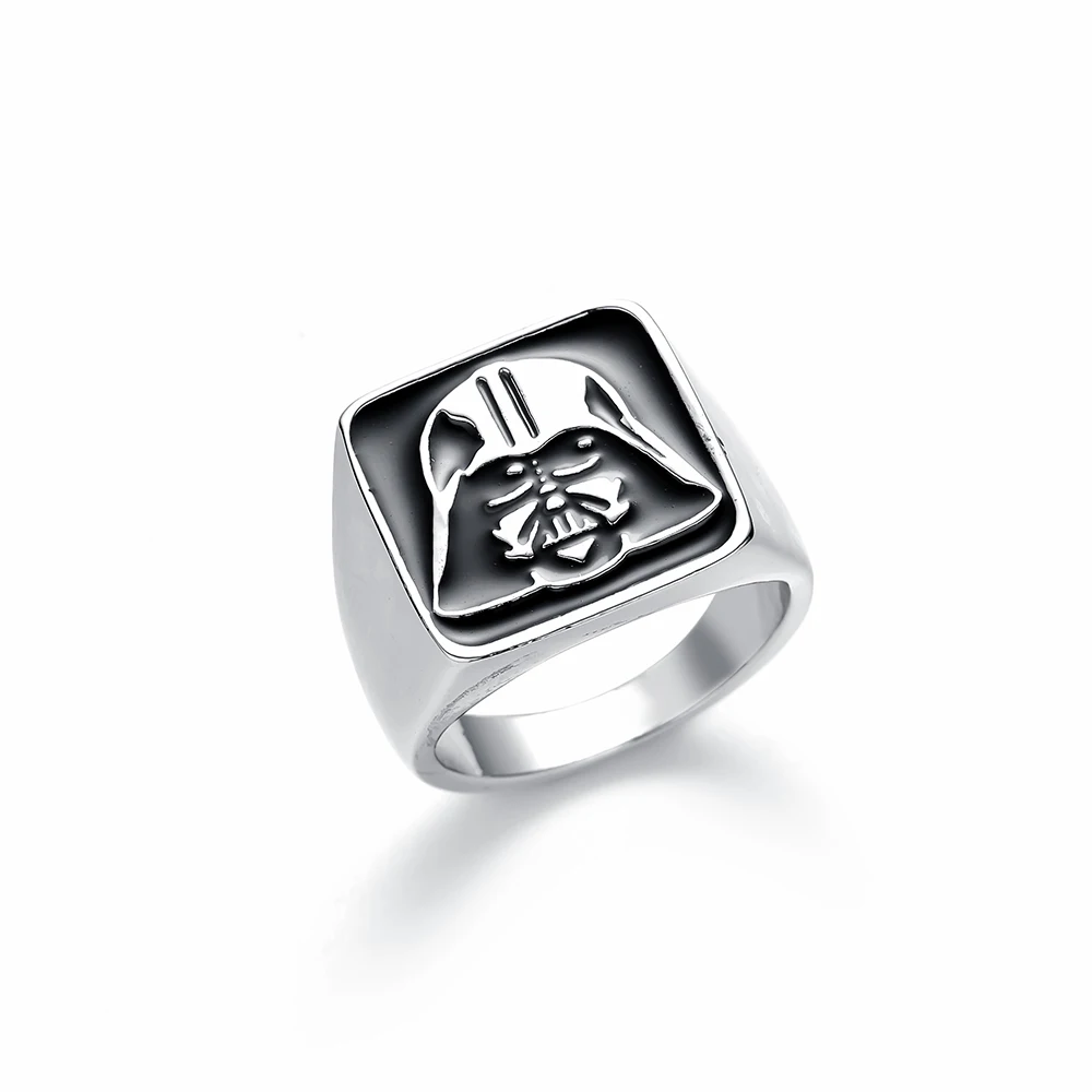 

Best Black Warrior Ring Men Stainless Steel Black Enamel Rings Trendy Jewelry Bedding Bands Love Ring Men Gift Accessories
