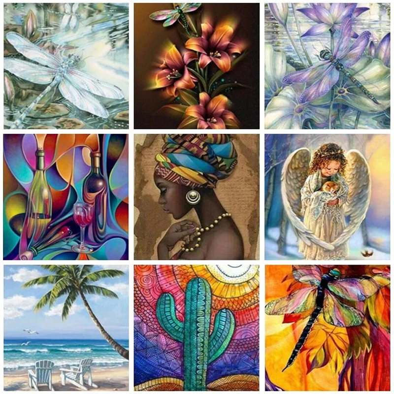 

Full Square5D DIY Diamond dragonfly angel scenery animal Diamond Embroidery Cross Stitch Mosaic Sticker Gift