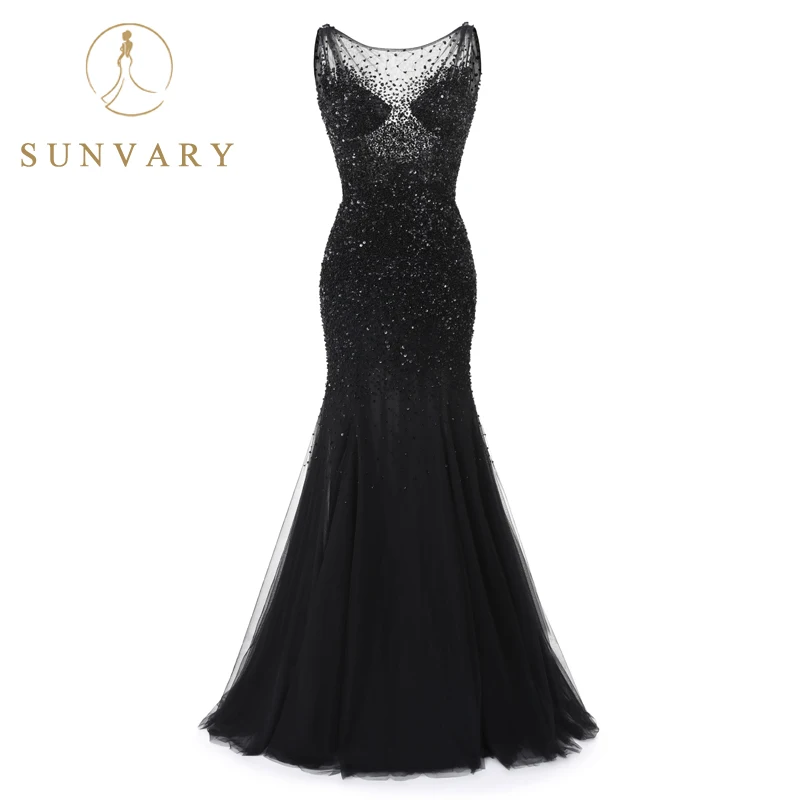 black tulle mermaid dress
