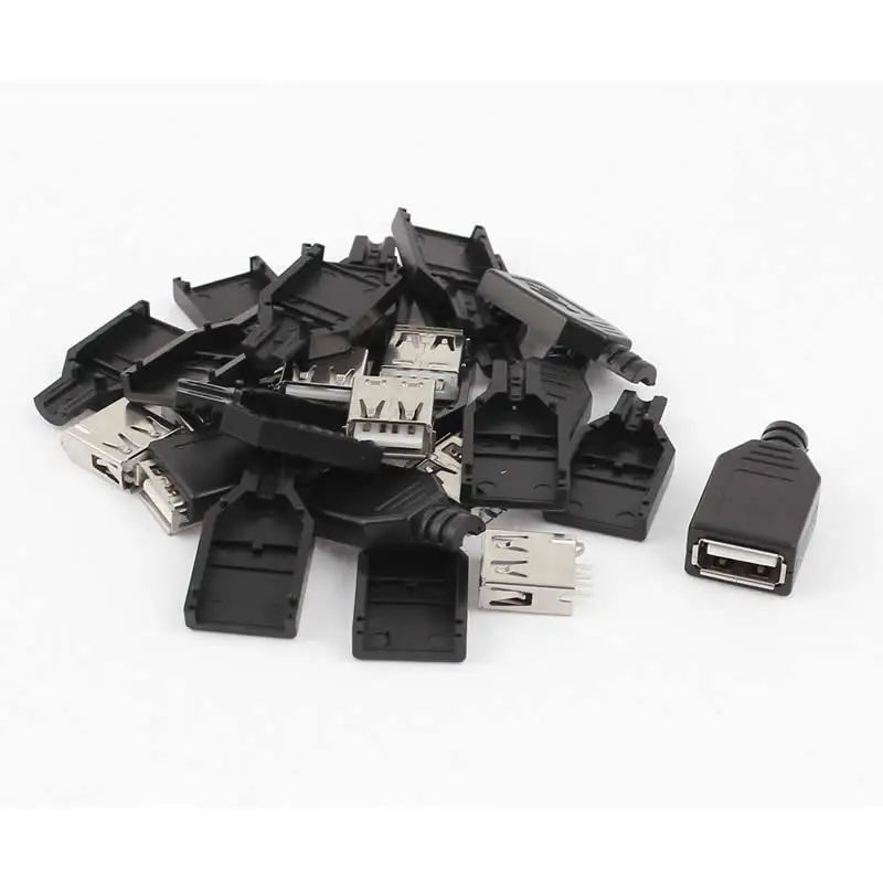 4 контактный разъем USB типа А с черной пластиковой крышкой|4 pin female connector|4 femaleconnector