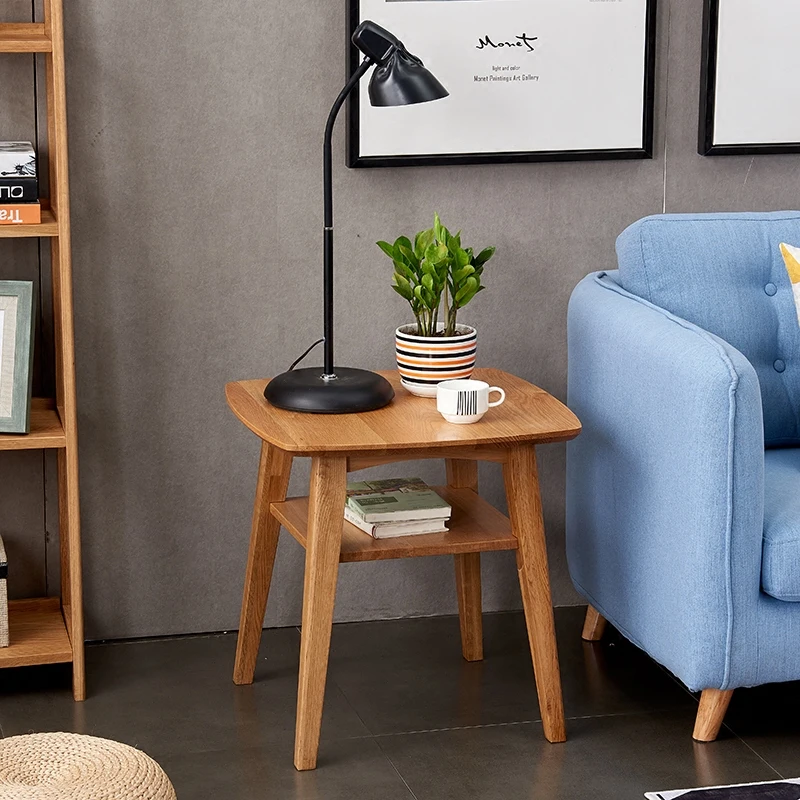 Nordic solid wood coffee table oak negotiation table sofa side table Japanese style corners simple living room lamp table Nordic solid wood coffee table oak negotiation table sofa side table Japanese style corners simple living room lamp table