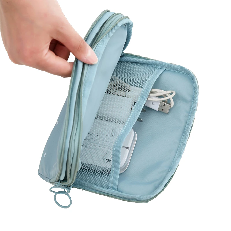 Travel Double-decker Document Bag Travel Passport Wallet Multi-function Used To Store ID Card,Charger , Cosmetics Organizer Bag