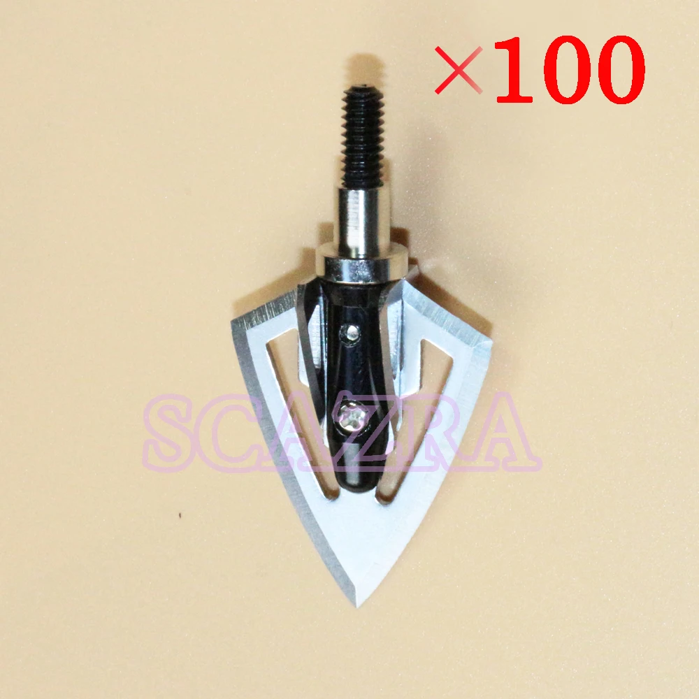 100 unids plata caza broadhead 100 grano 6 cuchillas afiladas para tiro