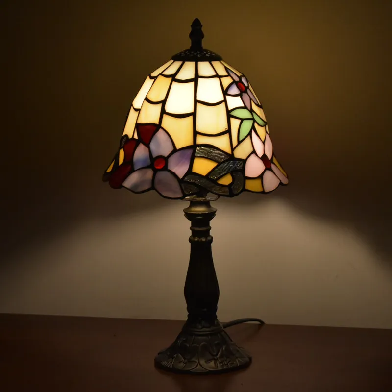 Тиффани стиль лампы Глициния цветочный Ночной светильник 8 дюймов небольшой витраж настольная лампа светильник ing 15 дюймов высокий античный в продаже