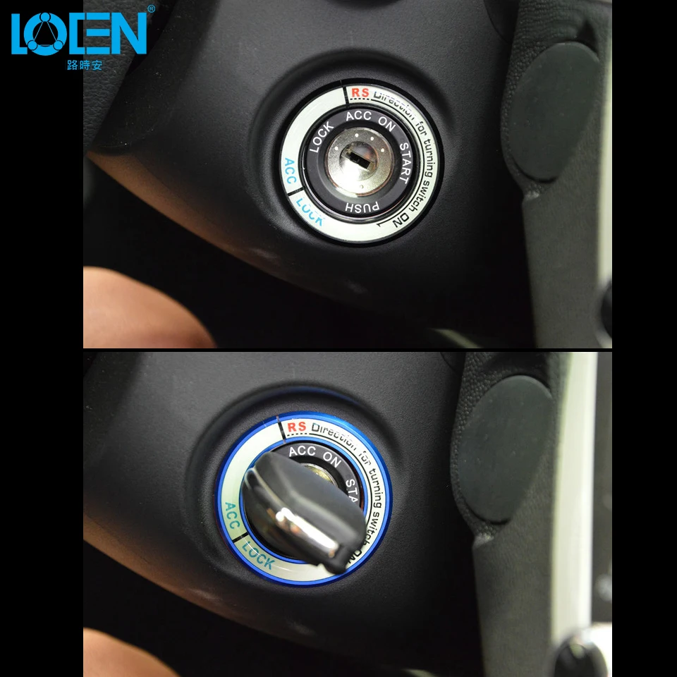

For Toyota Hyundai Sparta Nissan Kia Luminous Ignition Switch Key Hole Protection Cover Ring Sticker Car Styling Accessories 1Pc