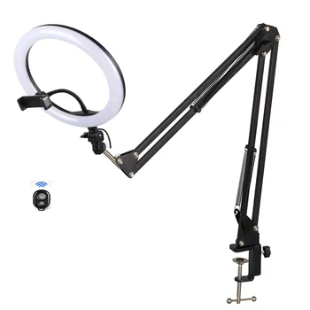 

Photo Studio Table Holder 3Colors 3200K-5600K Dimmable Photography Phone Video LED Ring Light Lamp With Tripod Stand For Camera