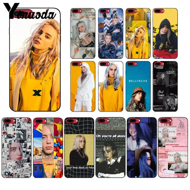 Yinuoda بيلي Eilish الساخن الموسيقى المغني ستار صور لينة جراب هاتف ل أبل فون 8 7 6 6 S زائد X XS ماكس 5 5 S SE XR الهواتف المحمولة
