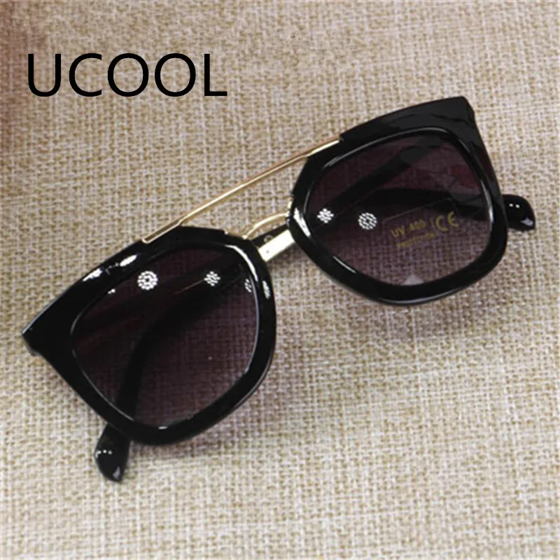 UCOOL Double-large Frame Children's Sunglasses Metal Sunglasses Boy and Girl baby glasses wholesale oculos feminino redondo