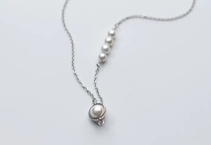 Жемчужный чокер короткое ожерелье подвеска Настоящее. 925 пробы серебряные ювелирные изделия GTLX1589