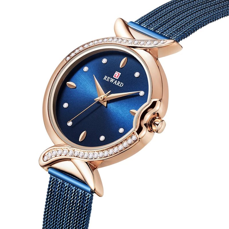 

Ladies Watches Top Brand Luxury Blue Quartz Women Fashion Bracelet Watch Female Dress Crystal Wristwatches Relogio Feminino