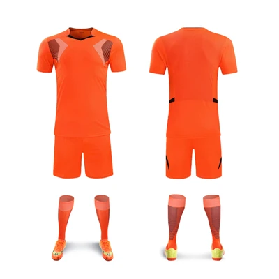 Survetement Football Jerseys Men Kids Soccer Jerseys Set Blank Team Football Training Uniform Short Soccer Jerseys Suit DIY - Цвет: BZ905 ornage