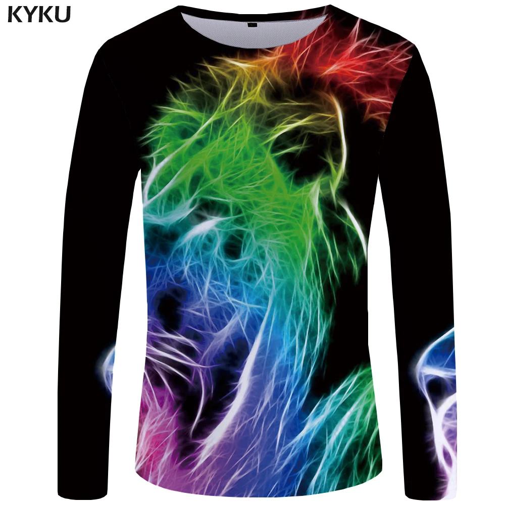 KYKU Dragon Футболка мужская футболка с длинным рукавом цветная уличная одежда готическая одежда футболка с аниме-принтом хип-хоп забавная футболка s