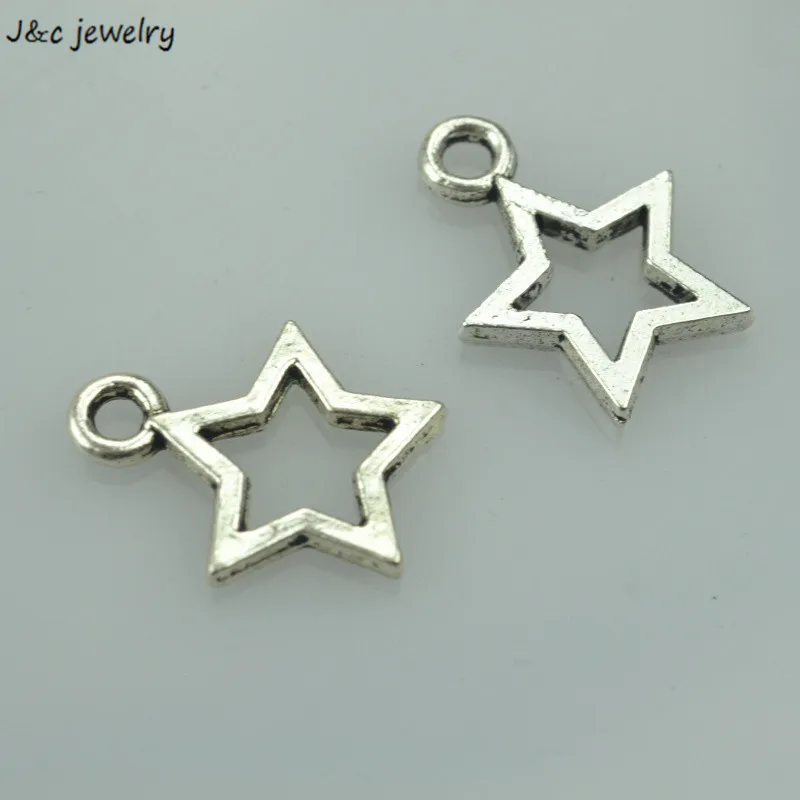 

15 pcs free shipping Retro silver color charms diy metal star pendant for necklace&bracelets jewelry making 22*16 mm L311
