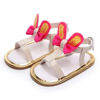 

Baby Girl shoes Rabbit Ear Sandals PU Butterfly-knot Casual Summer Sandals Prewalkers Soft Sole Newborn Infant Princess Shoes