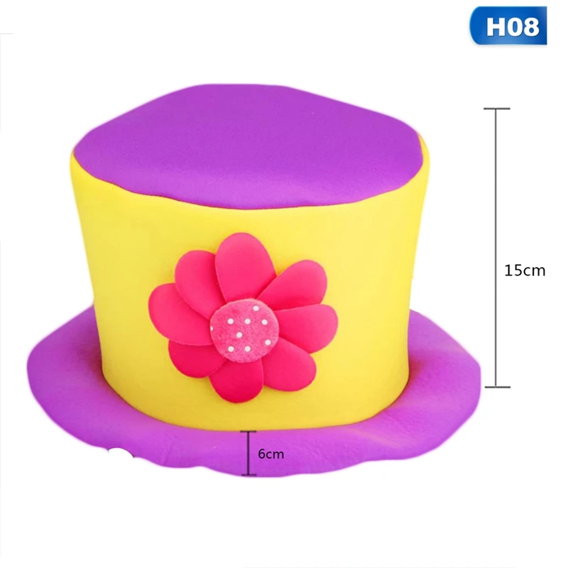 Шляпа на Хэллоуин, нарядное платье, карнавальный костюм, шапка в горошек, шляпа клоуна для вечерние голова для косплея, аксессуар - Цвет: 8
