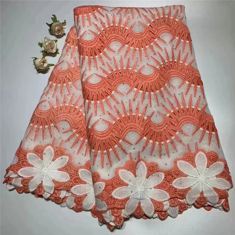 

2018 African Swiss Voile Lace Fabric embroidery lace trim high quality african Dry cotton lace fabric for wedding ZQ030602
