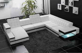 

Promotion American Style Fashion Sofa Set White Living Room Solid Wood leather sofa set