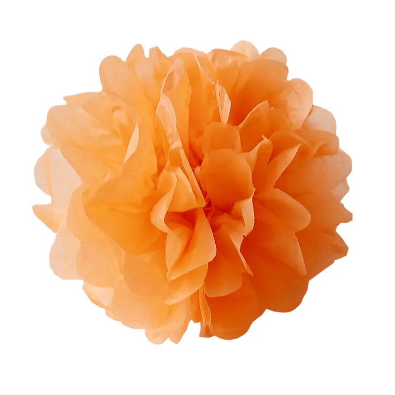 

6pcs. 8"(20cm) Orange Paper Tissue Pompom Flowers Engagement Wedding Baby Shower kindergarten Birthday Party Supplies