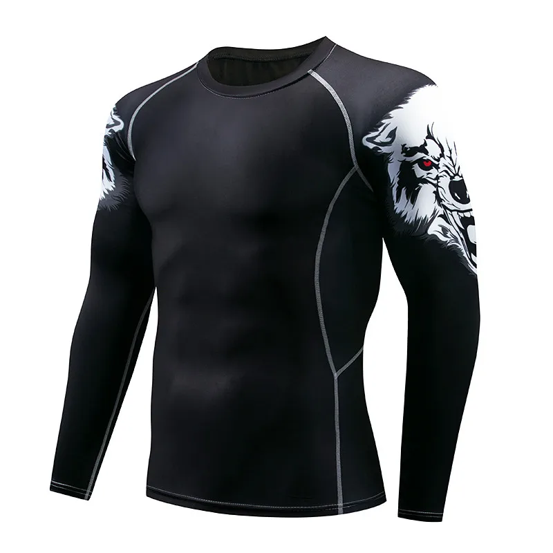 Мужская рубашка для фитнеса с 3D сдавливанием, с длинным рукавом, с цветочным принтом, на руку, с японскими комиксами, arga Camiseta hombres, для бодибилдинга, MMA, колготки, Топ gear
