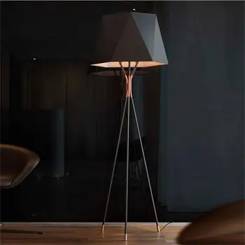 

Modern minimalist black geometric floor lamp model room living room bedroom conical decorative lighting ZP5131055