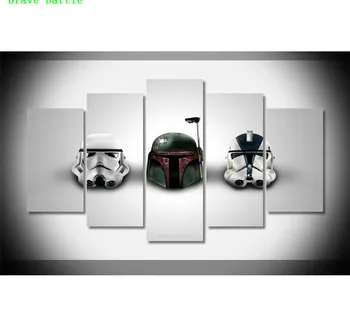 

Star Wars Minimalism Helmet 5 Pieces Canvas Painting Print Living Room Home Decor Modern Wall Art Oil Painting Poster