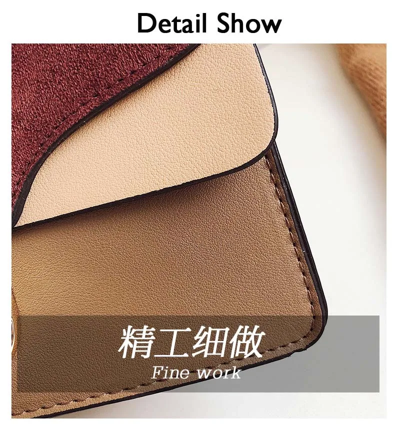 2019 Women Fashion Vintage Nubuck Leather Ladies Handbag Green Khaki Suede Leather Tote Female Small Flap Crossbody Shoulder Bag (4)