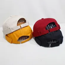 Мужская и женская кепка с черепом, кепка моряка, теплая свернутая Кепка с манжетами, кепка без полей, одноцветная Регулируемая хлопковая кепка YLM9907