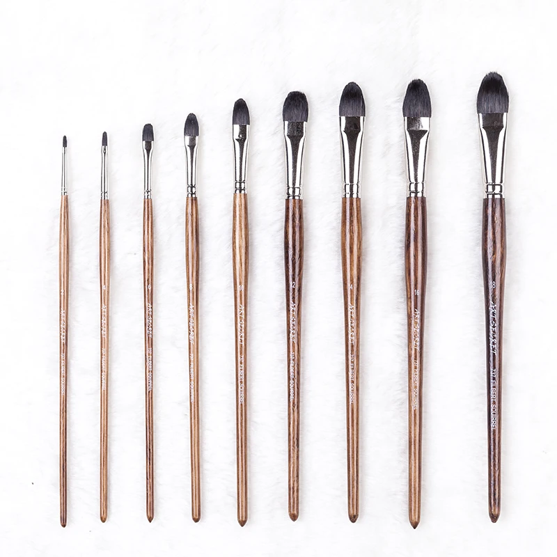 

737B high quality squirrel hair brass nickel ferrule oak wooden handle watercolor art supplies artist brush