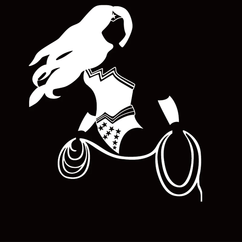 Wonder Woman Lasso Vinyl Car Sticker - Cartoon Silhouette Decal for Window & Body Decoration image 2