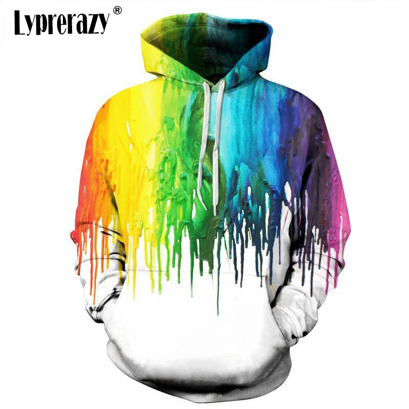 Lyprerazy мужские 3D радужные толстовки женские новые модные капли куртка смешная