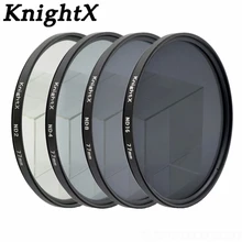 KnightX ND ND2 ND4 ND8 ND16 52 58 67 77 52 мм 58 мм слой ультра тонкий золотой кольцевой фильтр для объектива Крышка для Canon EOS Nikon D80 D7000