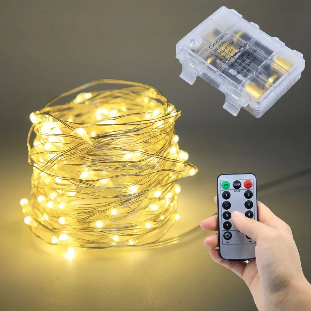 Remote Control Dimmable 8 Modes USB Led String Lights 10m 100 leds 5V