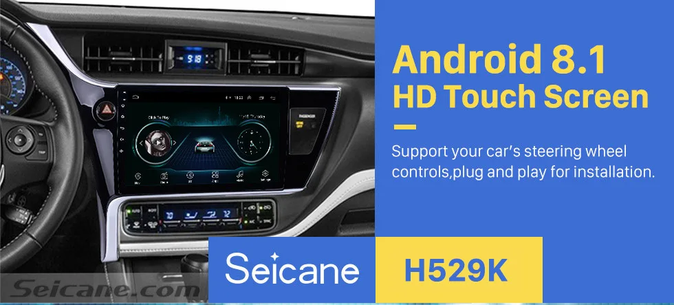 Seicane 2Din Android 8,1 Автомагнитола для Toyota Corolla(Левый руль) gps мультимедийный плеер сенсорный экран головное устройство стерео